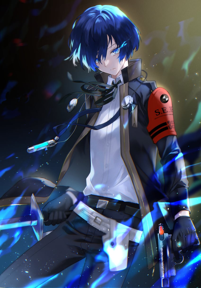 yuuki makoto (persona and 2 more) drawn by tsukitaka