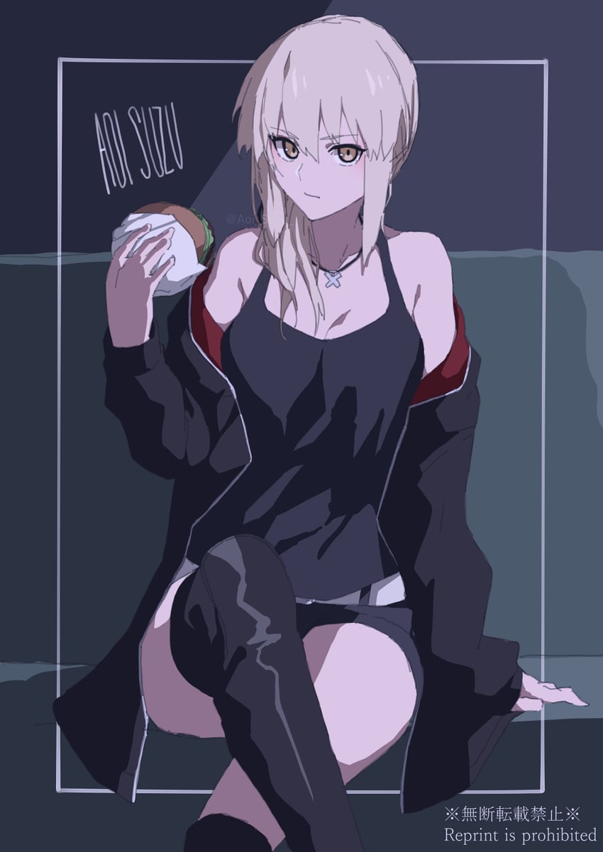 artoria pendragon and saber alter (fate and 1 more) drawn by aoi_suzu