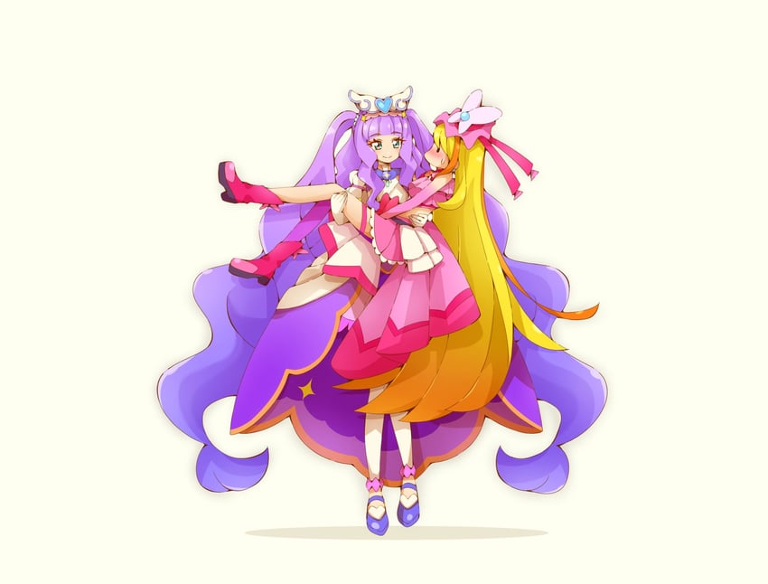 hijiri ageha, ellee-chan, cure butterfly, and cure majesty (precure and 1 more) drawn by yuu13