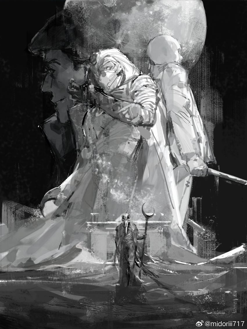 moon knight and marc spector (marvel and 2 more) drawn by midoriii717