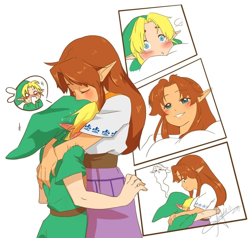 link, young link, and cremia (the legend of zelda and 1 more) drawn by anahbeltran