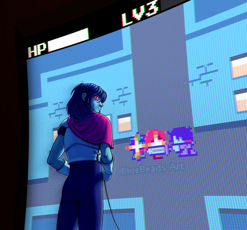 kris, susie, and ralsei (deltarune) drawn by bluebead