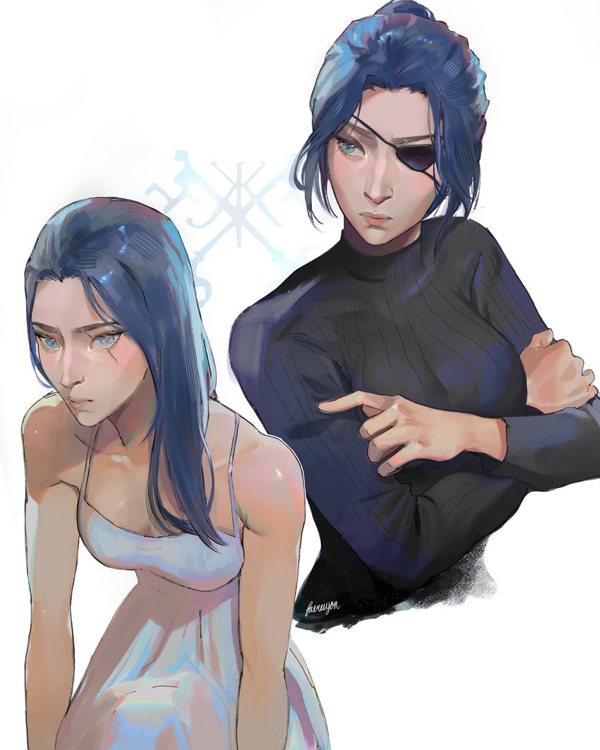caitlyn and arcane caitlyn (league of legends and 1 more) drawn by fae_(faereiyon)