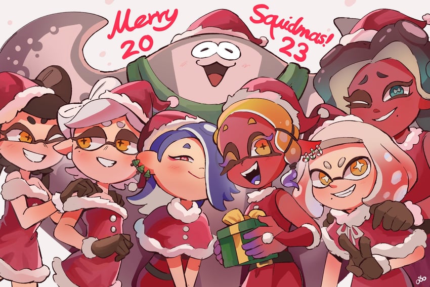 callie, marie, marina, shiver, pearl, and 2 more (splatoon and 3 more) drawn by ooorangeocto99