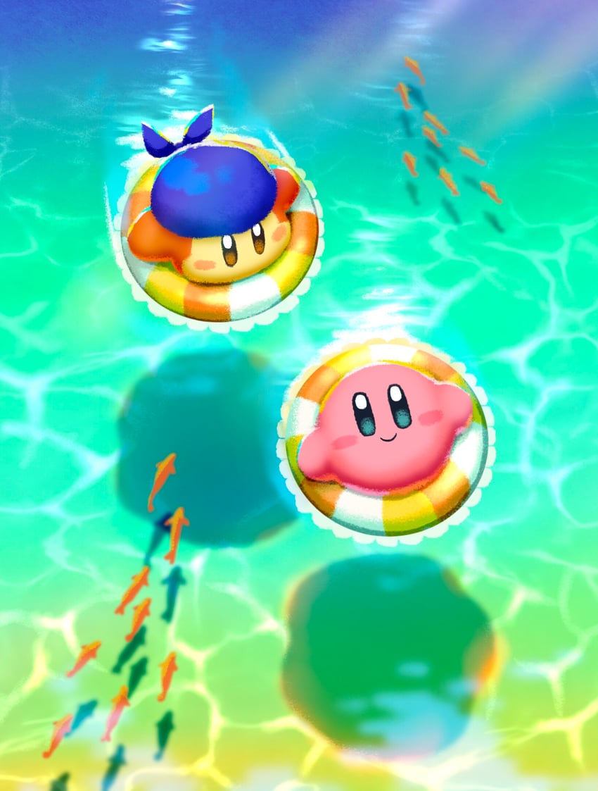 kirby and bandana waddle dee (kirby and 1 more) drawn by aruco_co