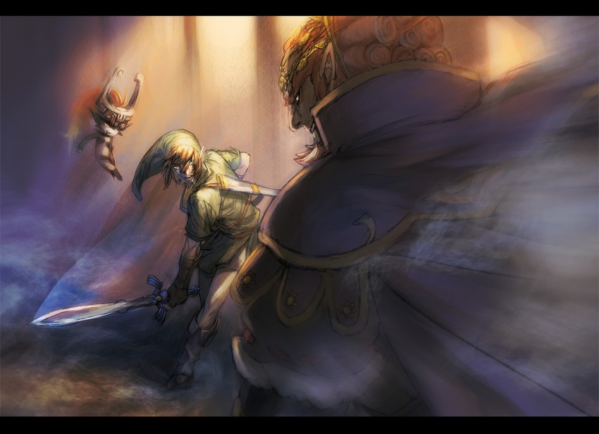 link, midna, and ganondorf (the legend of zelda and 1 more) drawn by kokutan_kitsunen