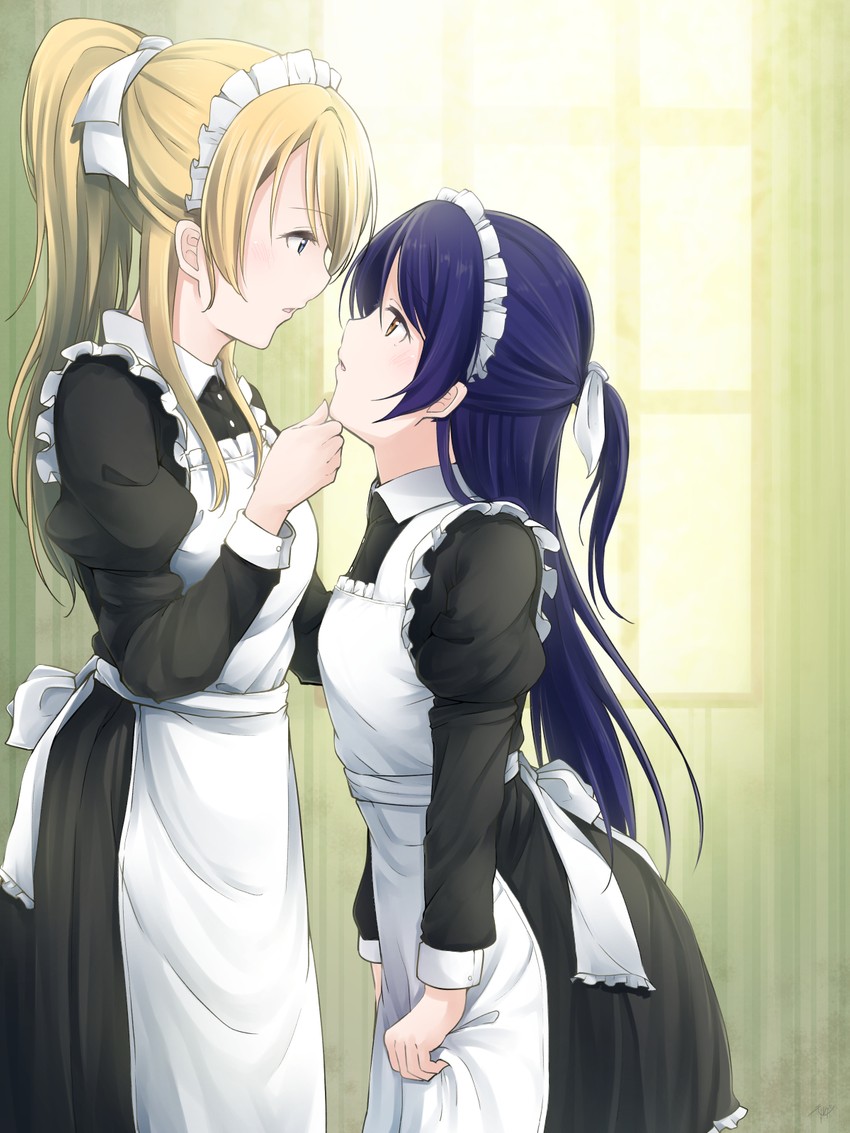 sonoda umi and ayase eli (love live! and 1 more) drawn by morugen