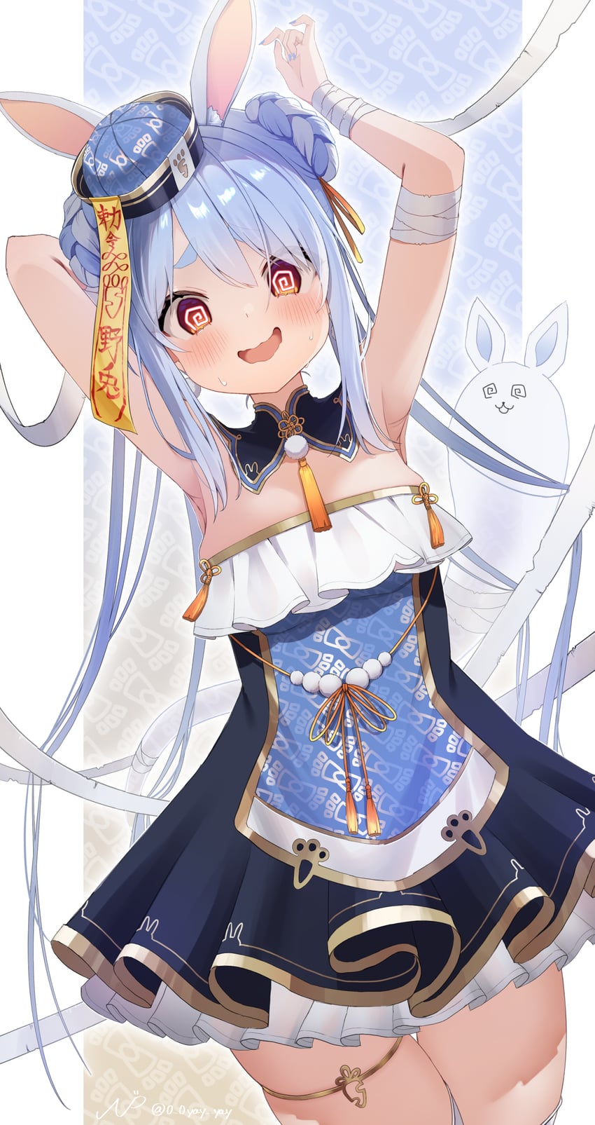 usada pekora and don-chan (hololive) drawn by 00s1g00