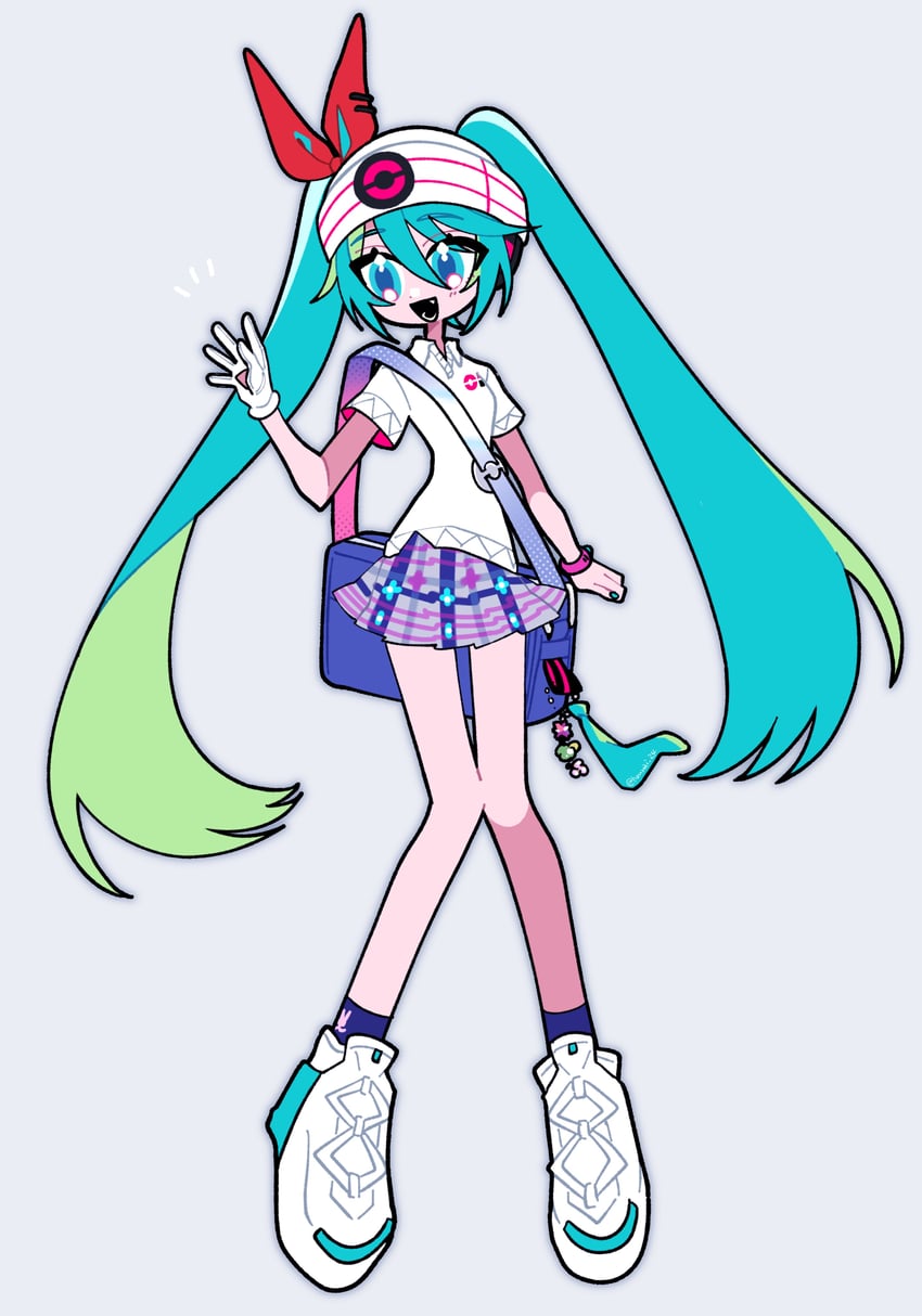 hatsune miku and psychic miku (pokemon and 2 more) drawn by iroha_(hourai_24)