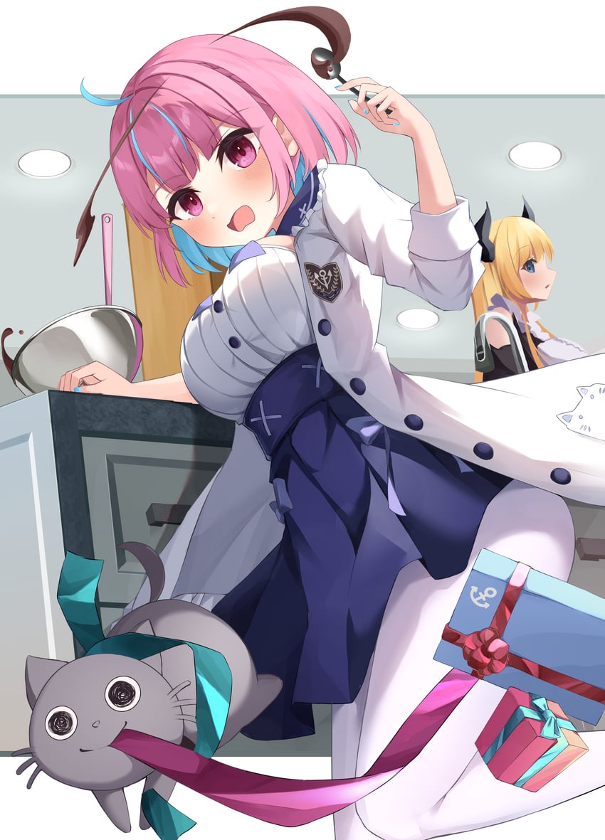 minato aqua, yuzuki choco, and neko (hololive) drawn by cet_(hajisirazunoko)