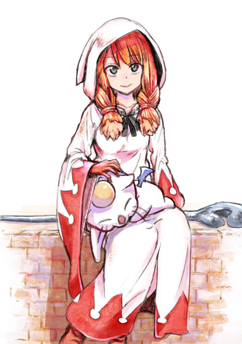 moogle and white mage (final fantasy and 1 more) drawn by nakahara_kaihei