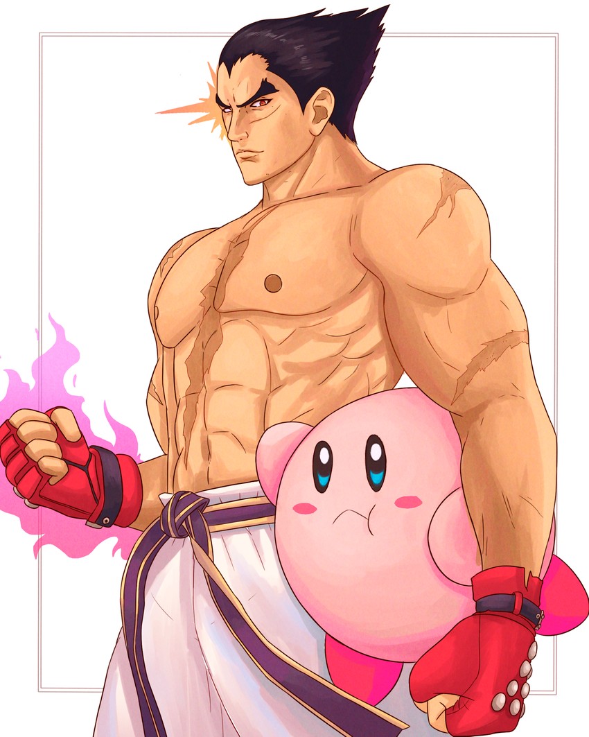 kirby and mishima kazuya (kirby and 2 more) drawn by truejekart