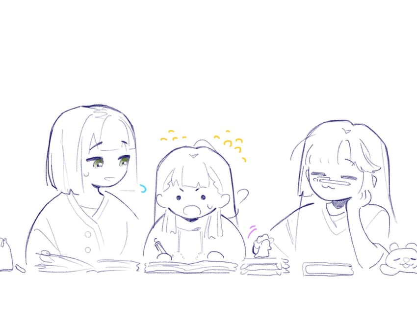 momose ginko, anyoji hime, and kachimachi kosuzu (love live! and 1 more) drawn by pipi_(m1x_mix)