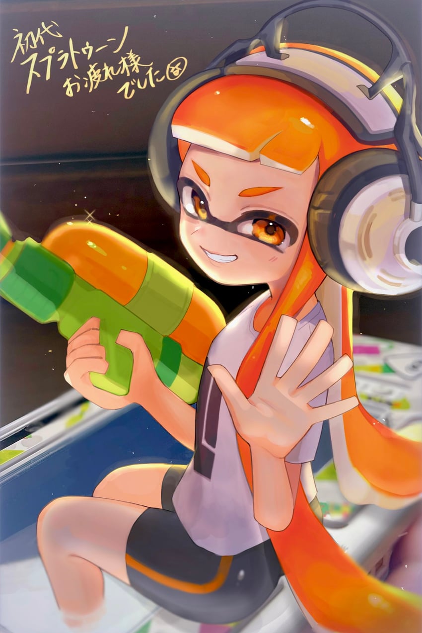 inkling player character, inkling girl, and kaori (splatoon and 1 more) drawn by d_msy8