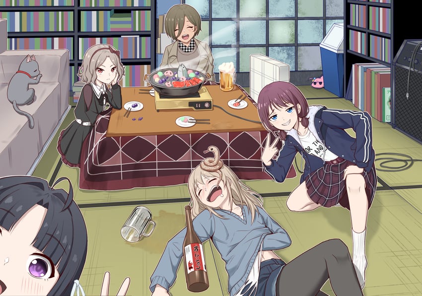 gotoh hitori, iseri nina, kawaragi momoka, awa subaru, ebizuka tomo, and 1 more (bocchi the rock! and 1 more) drawn by anglediana
