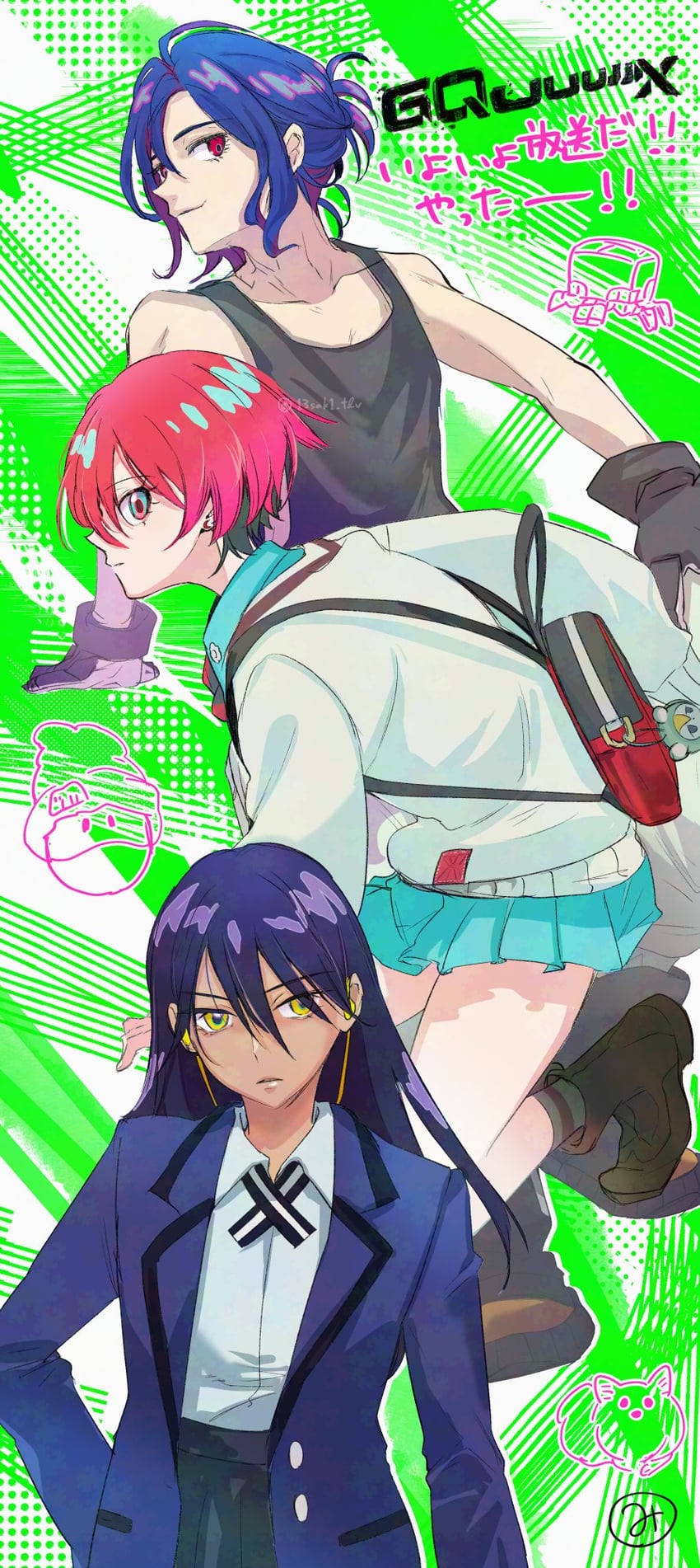amate yuzuriha, haro, shuji ito, and nyaan (gundam and 1 more) drawn by misaki_(misaki_caca)