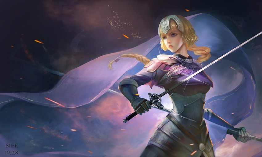 jeanne d'arc (fate and 2 more) drawn by si_er