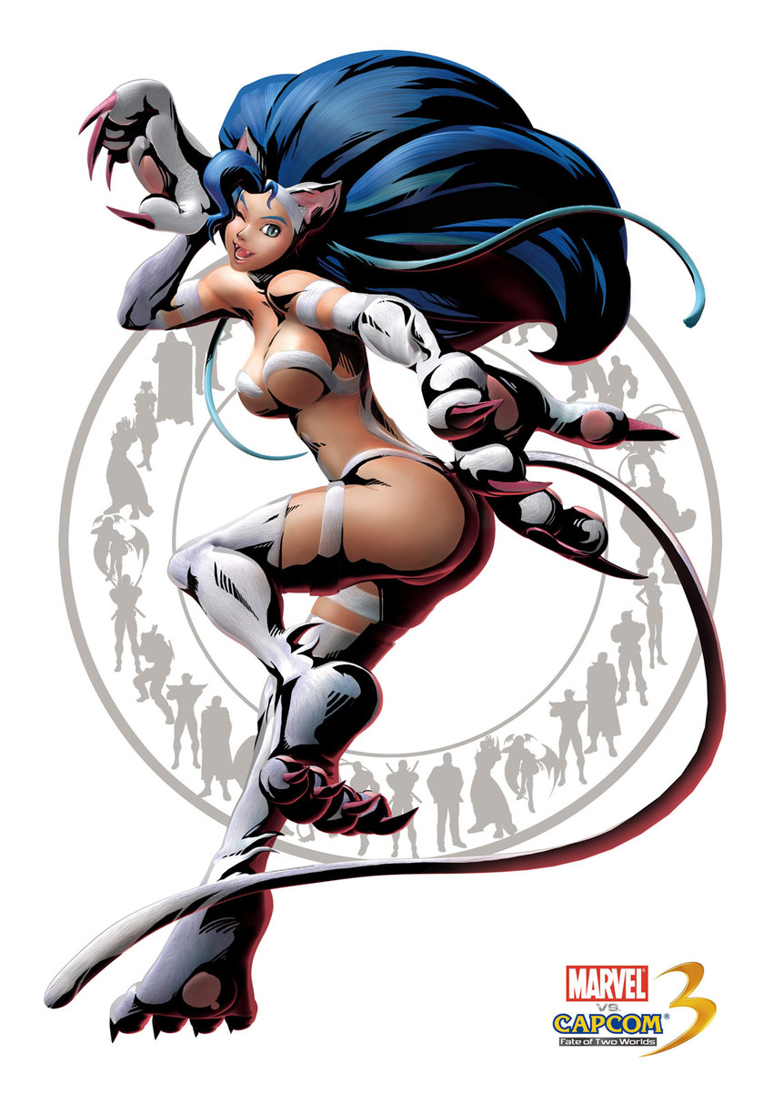 chun-li, morrigan aensland, felicia, deadpool, chris redfield, and 5 more (street fighter and 10 more) drawn by mori_toshiaki