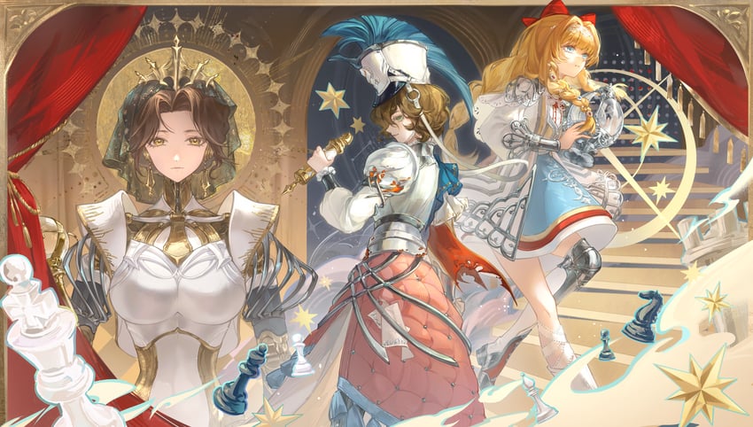 lucy, recoleta, and kiperina (reverse:1999) drawn by xiaoji_chuangzao