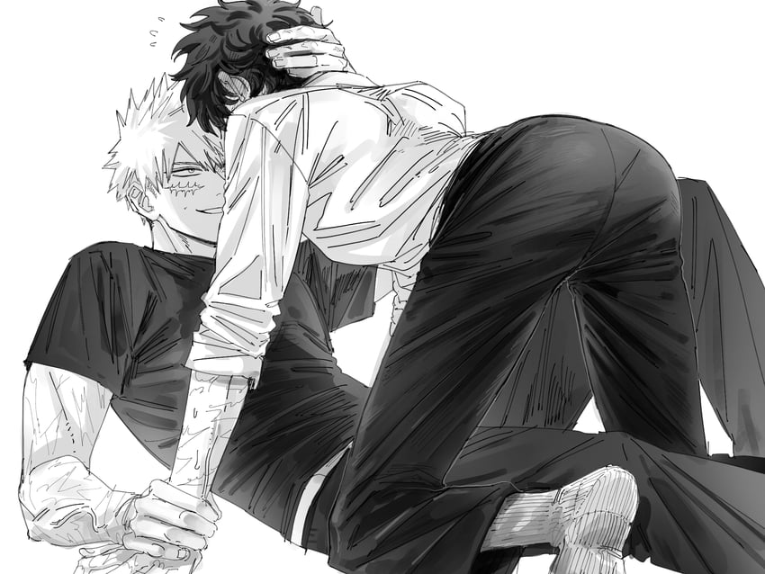 midoriya izuku and bakugou katsuki (boku no hero academia) drawn by nono0o715