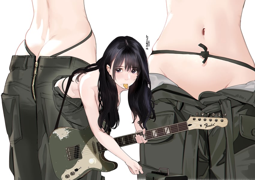 guitar little sister (original and 1 more) drawn by hitomi_o