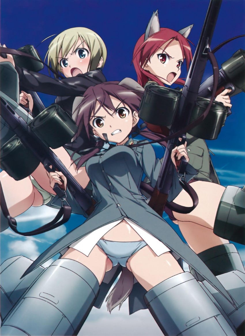 erica hartmann, gertrud barkhorn, and minna-dietlinde wilcke (world witches series and 1 more) drawn by takamura_kazuhiro