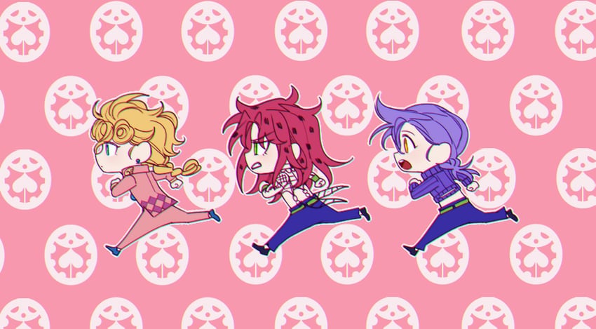 giorno giovanna, diavolo, and vinegar doppio (jojo no kimyou na bouken and 5 more) drawn by sempon_(doppio_note)