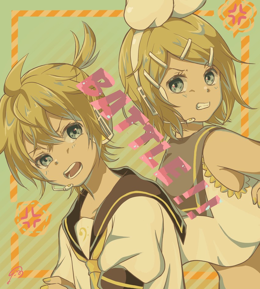 kagamine rin and kagamine len (vocaloid) drawn by syokorashimegi