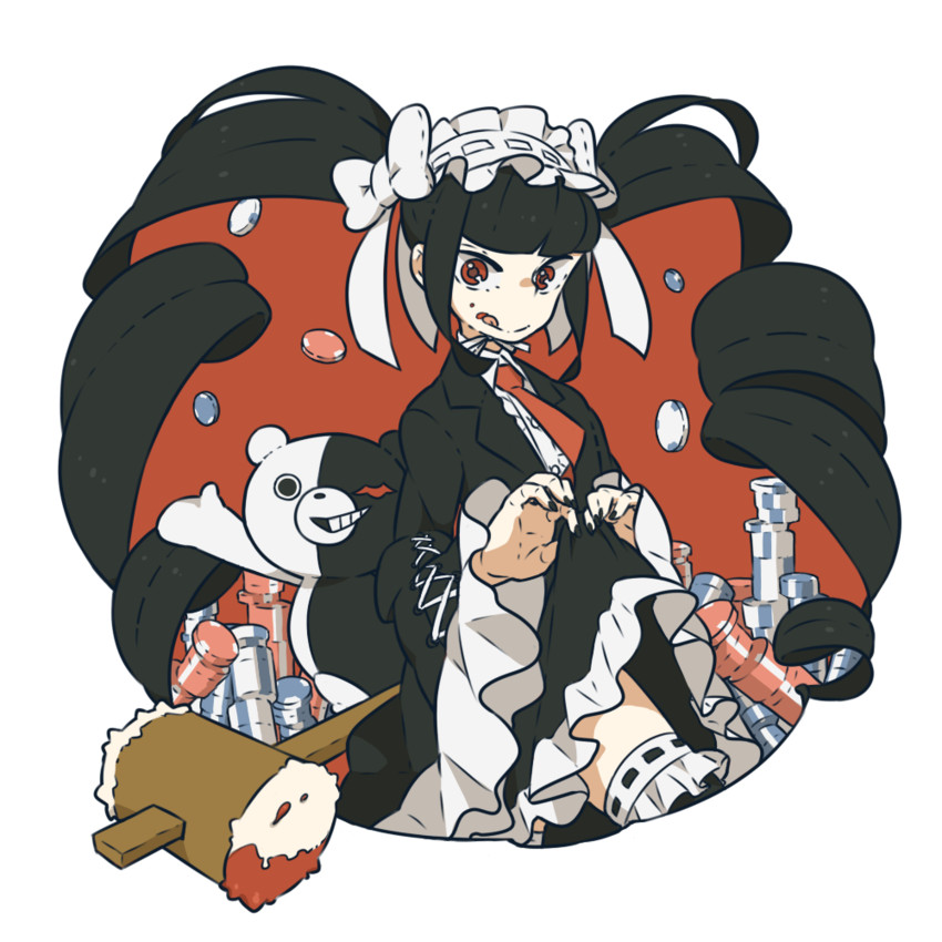 monokuma and celestia ludenberg (danganronpa and 1 more) drawn by meme_(aoume)