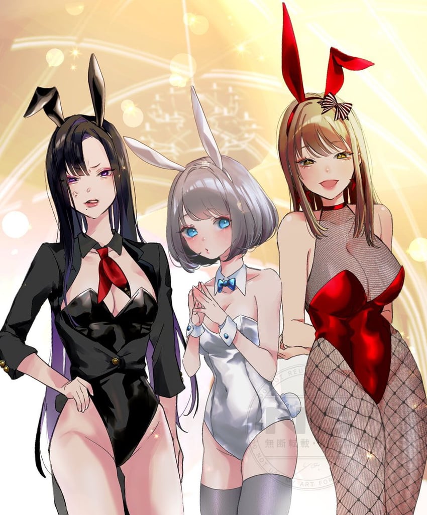 emma, eunhwa, and vesti (goddess of victory: nikke) drawn by yonaka_(my0nk)