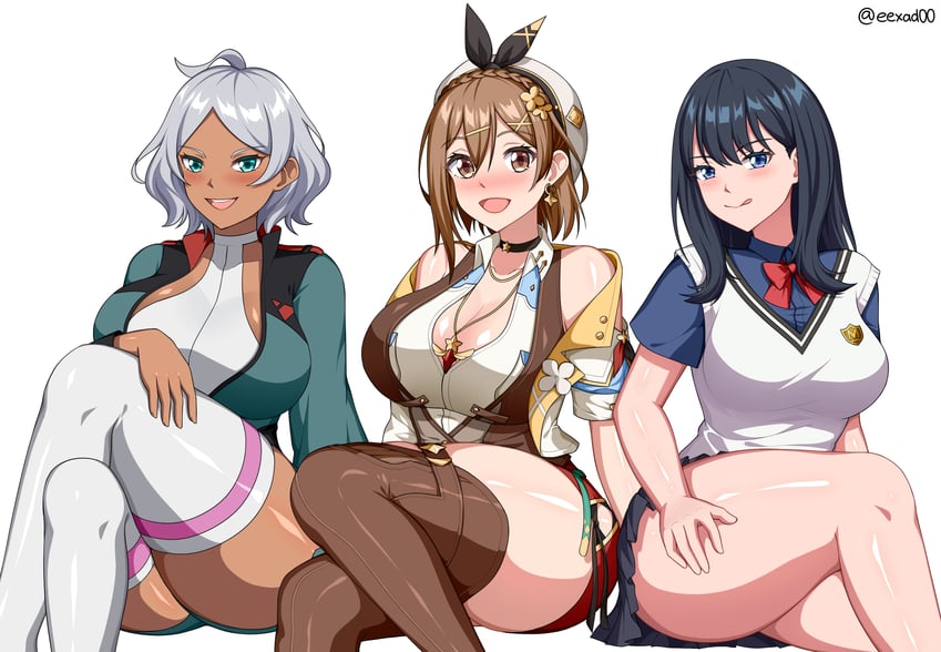 takarada rikka, reisalin stout, and secelia dote (gundam and 6 more) drawn by eexad