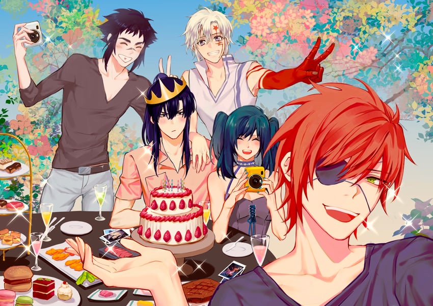 lenalee lee, allen walker, kanda yuu, lavi, and alma karma (d.gray-man) drawn by rocheng