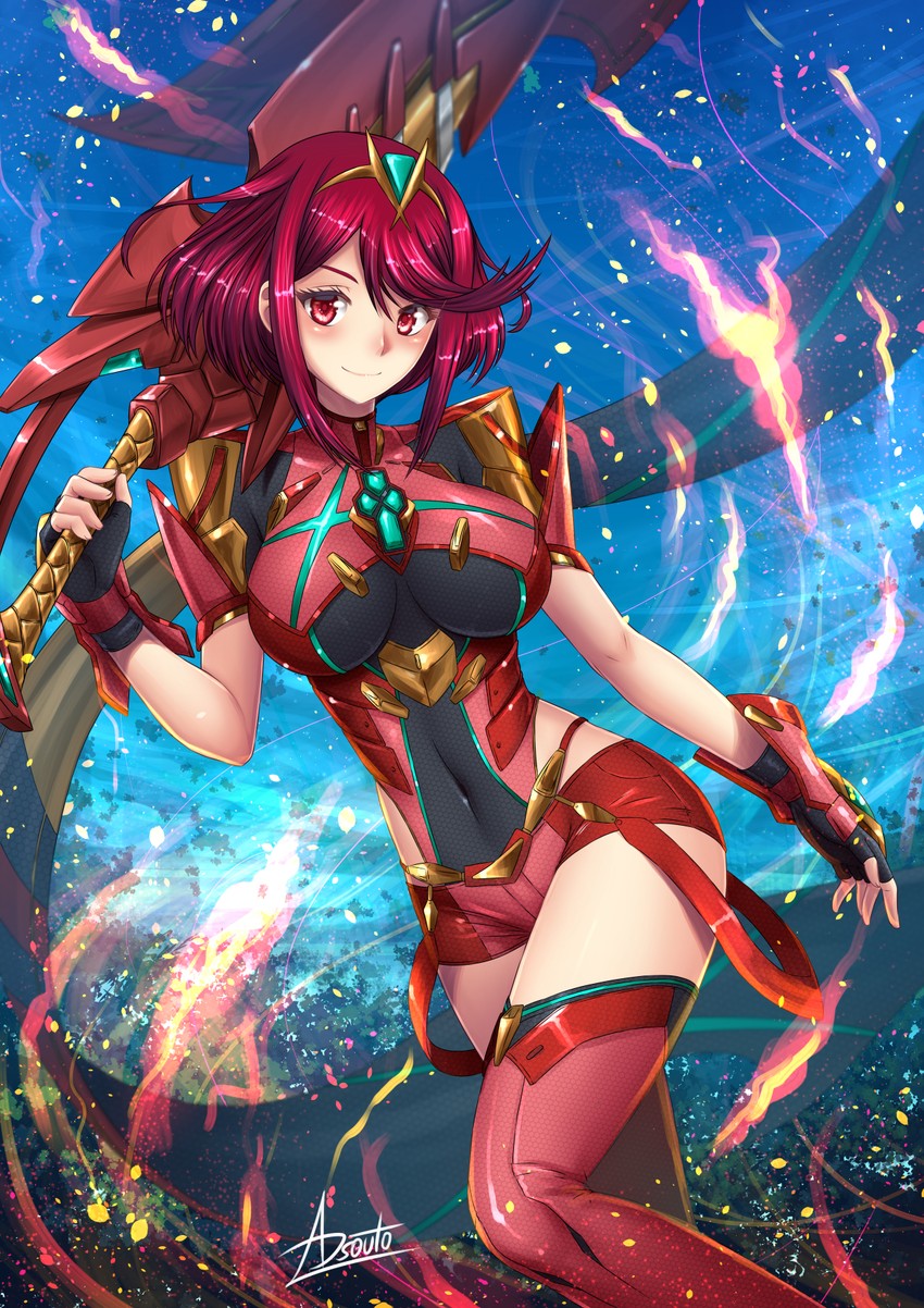 pyra (xenoblade chronicles and 1 more) drawn by adsouto