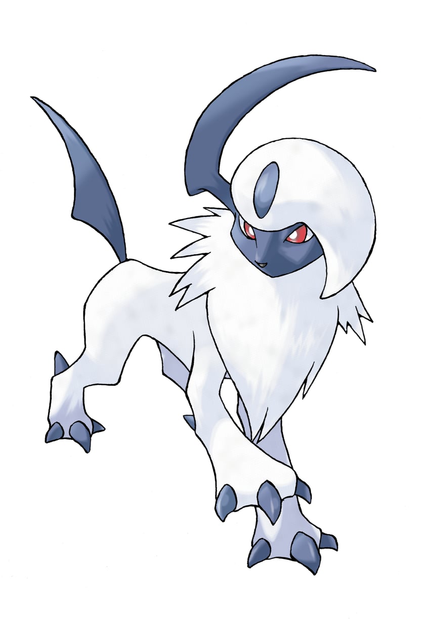 absol (pokemon and 1 more) drawn by sugimori_ken