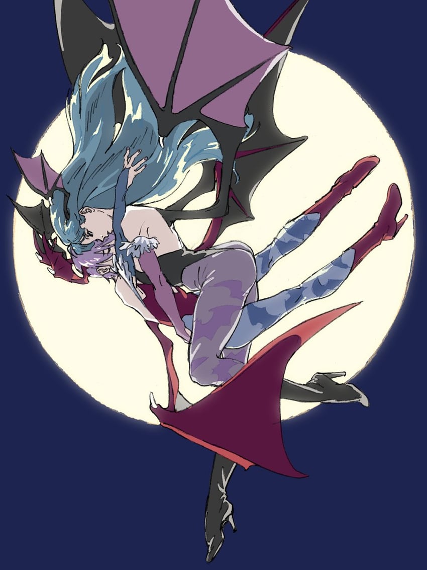 morrigan aensland and lilith (darkstalkers) drawn by ozaki_tomomi