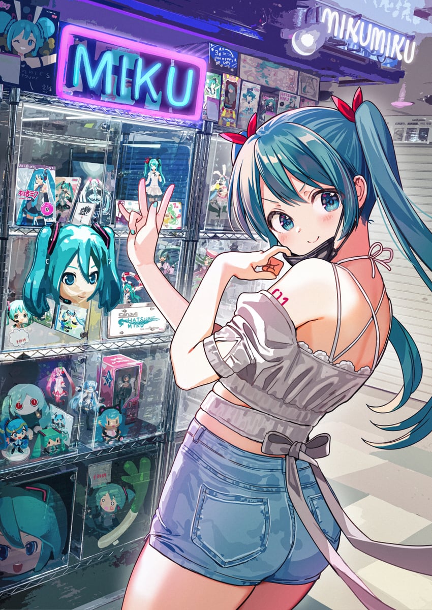 hatsune miku, yuki miku, sakura miku, hachune miku, aimaina, and 3 more (vocaloid and 6 more) drawn by nishizawa