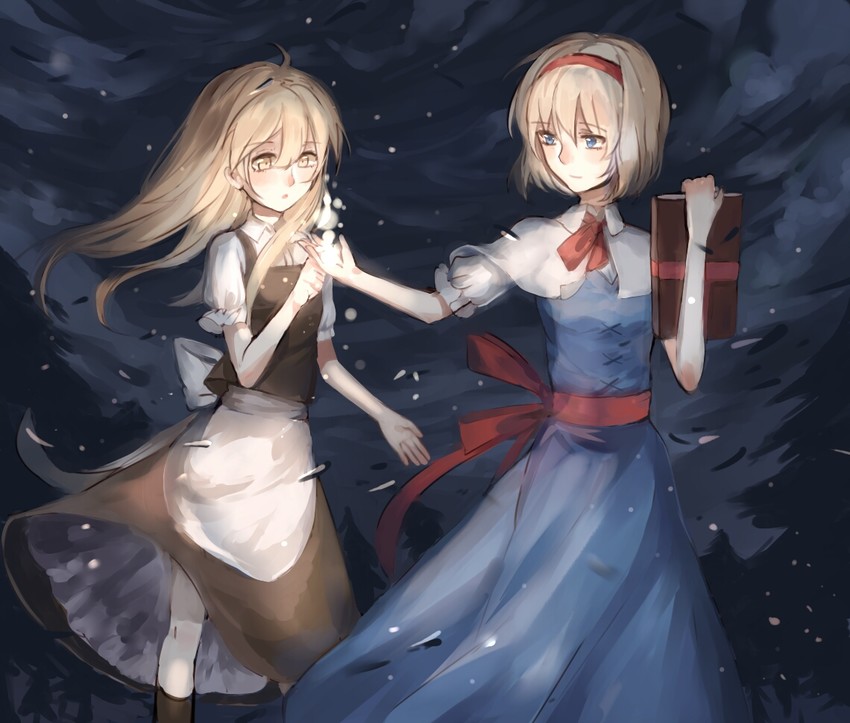 kirisame marisa and alice margatroid (touhou) drawn by meng_ziya