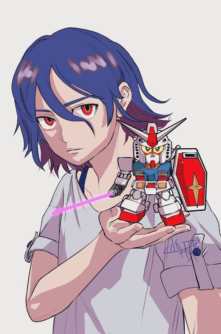 shuji ito and rx-78-2 gundam (gundam and 2 more) drawn by mizumura_yuya