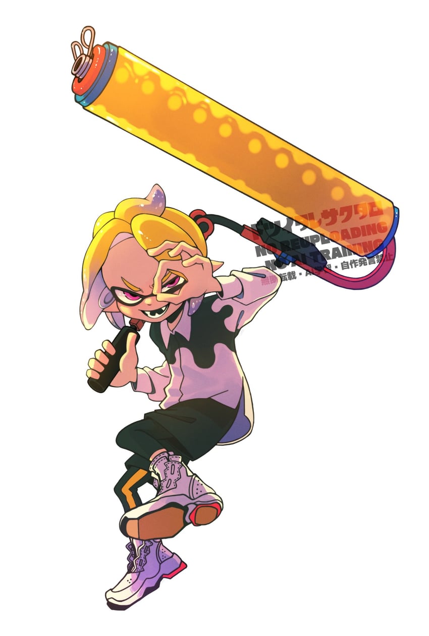 inkling player character and inkling boy (splatoon and 1 more) drawn by 39_uxue
