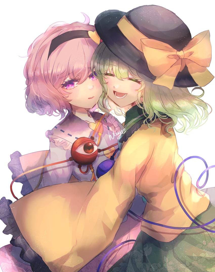 komeiji koishi and komeiji satori (touhou) drawn by hikage_(0hi_kageo)