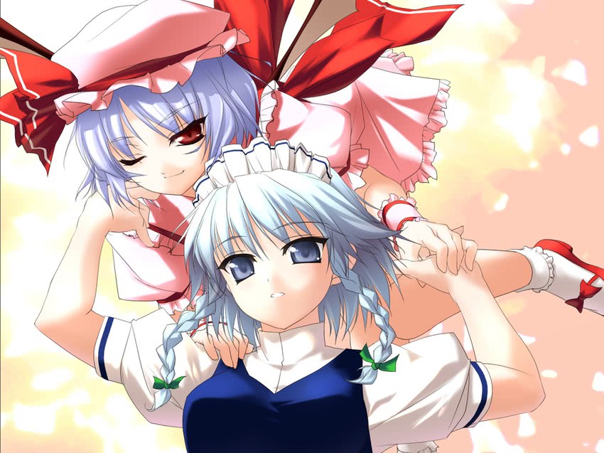 remilia scarlet and izayoi sakuya (touhou) drawn by rokuwata_tomoe