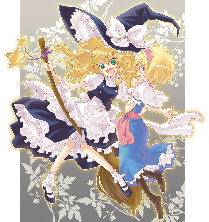 kirisame marisa and alice margatroid (touhou) drawn by girotin_ginza