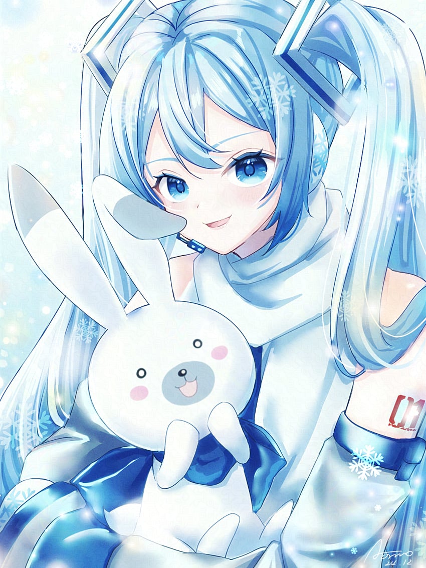 hatsune miku, yuki miku, and rabbit yukine (vocaloid) drawn by aomo