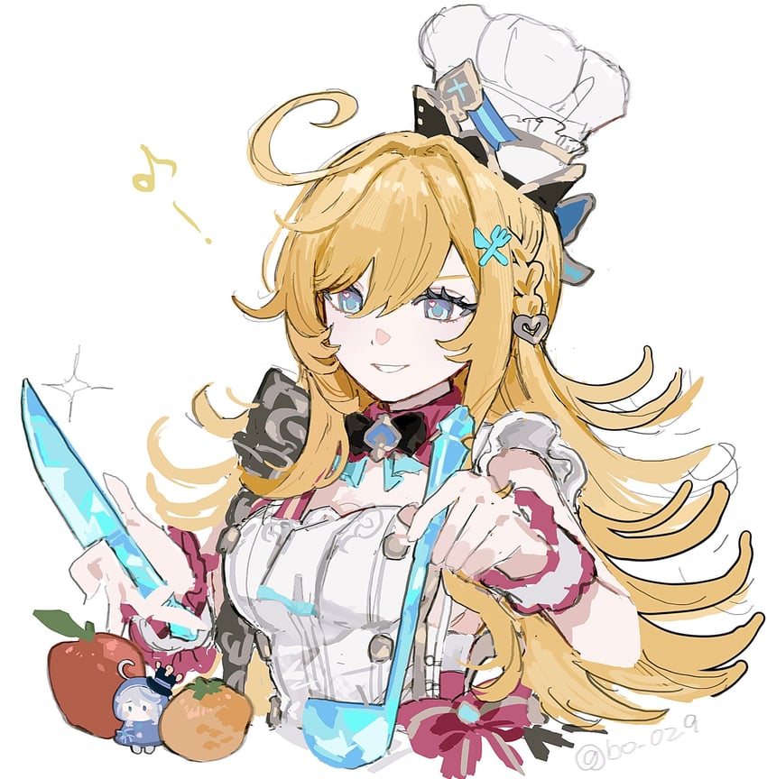 furina and escoffier (genshin impact) drawn by shima_(vivi_do)