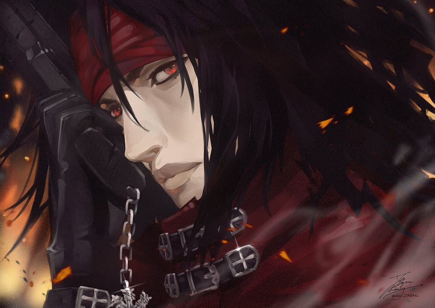 vincent valentine (final fantasy and 1 more) drawn by fadingz