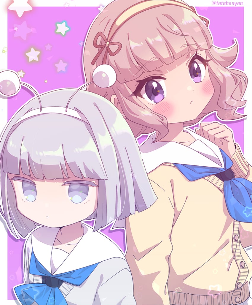 kuruhoshi nayu and amami elna (youkai watch and 2 more) drawn by tabana