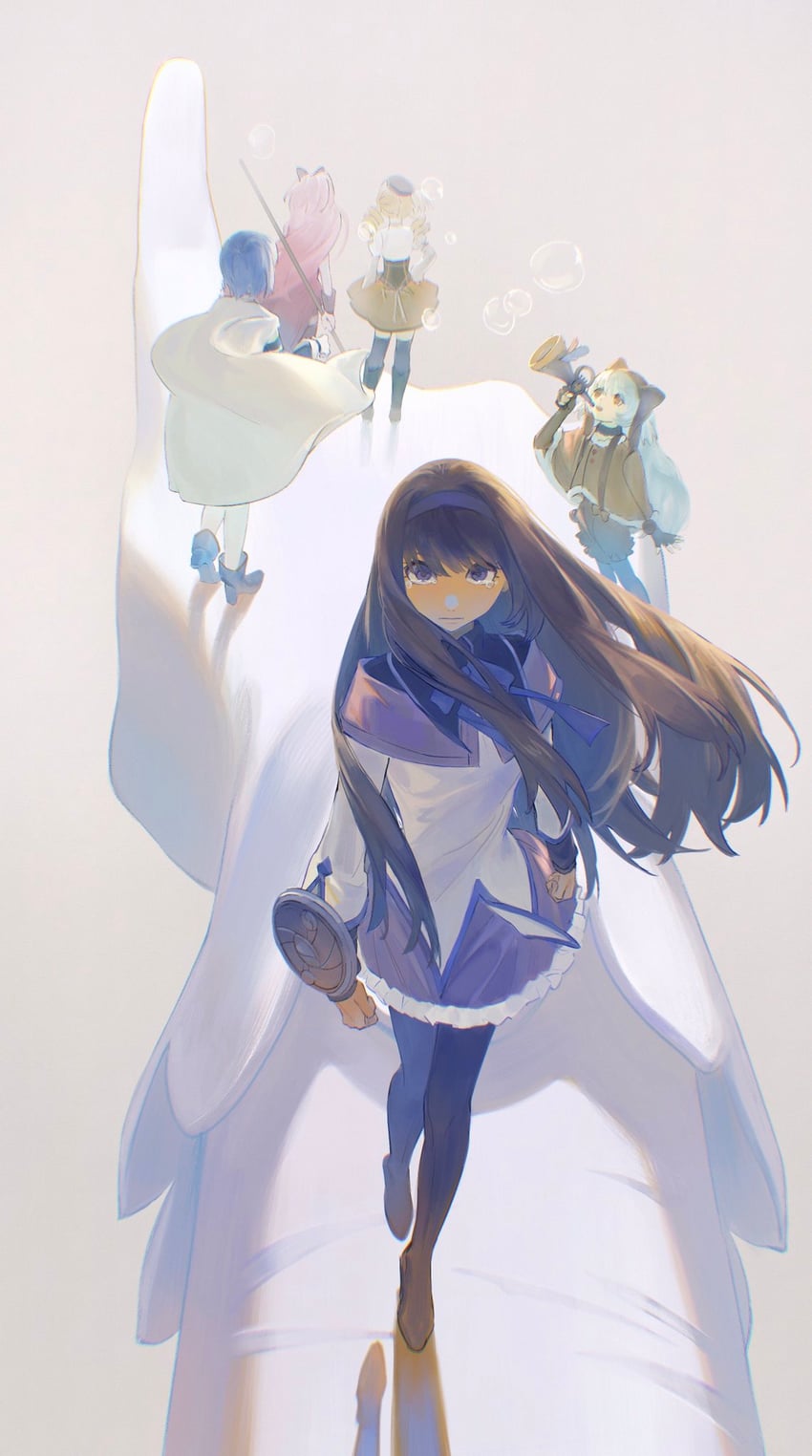 akemi homura, kaname madoka, miki sayaka, sakura kyoko, tomoe mami, and 3 more (mahou shoujo madoka magica) drawn by mu_shan_huang