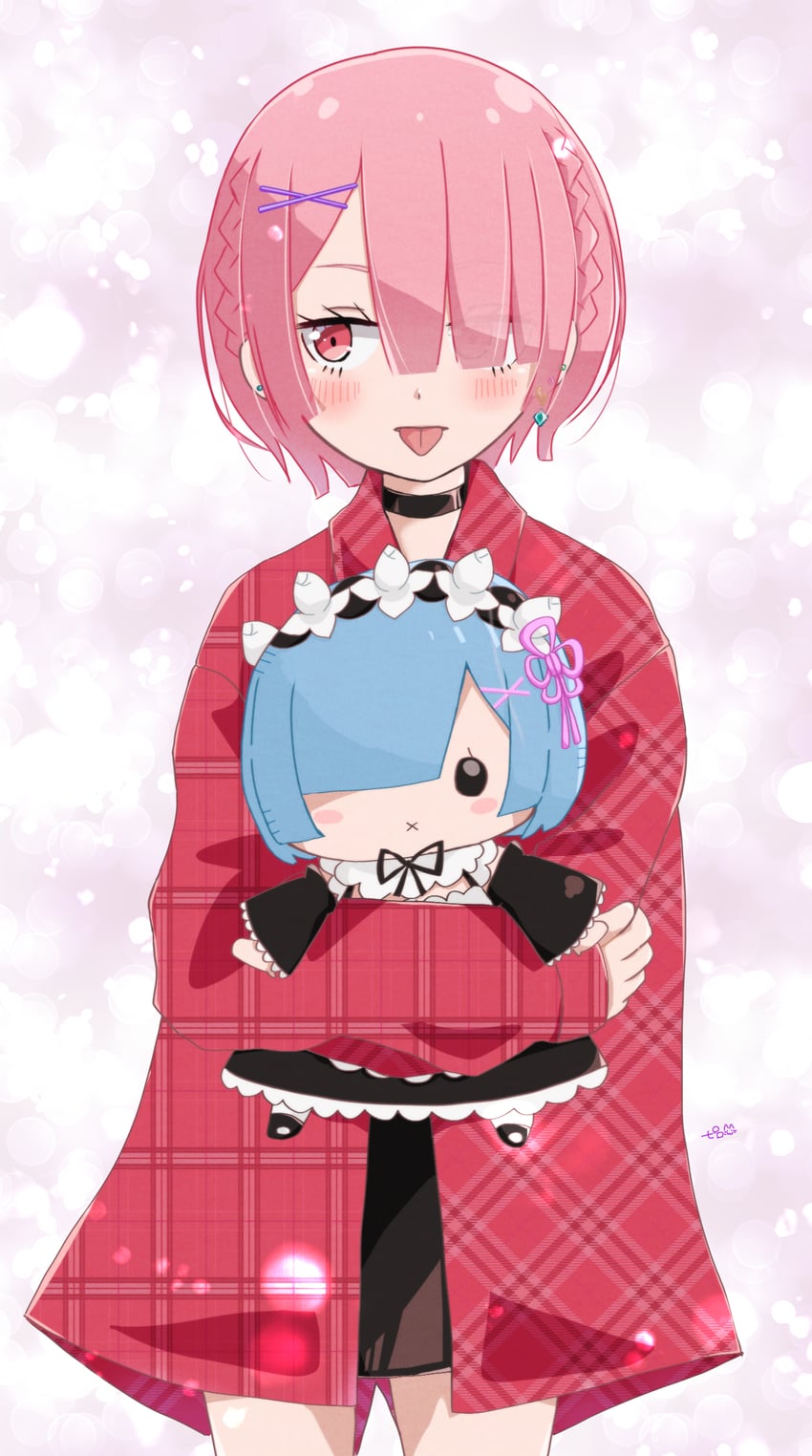 rem and ram (re:zero kara hajimeru isekai seikatsu) drawn by rinringo25