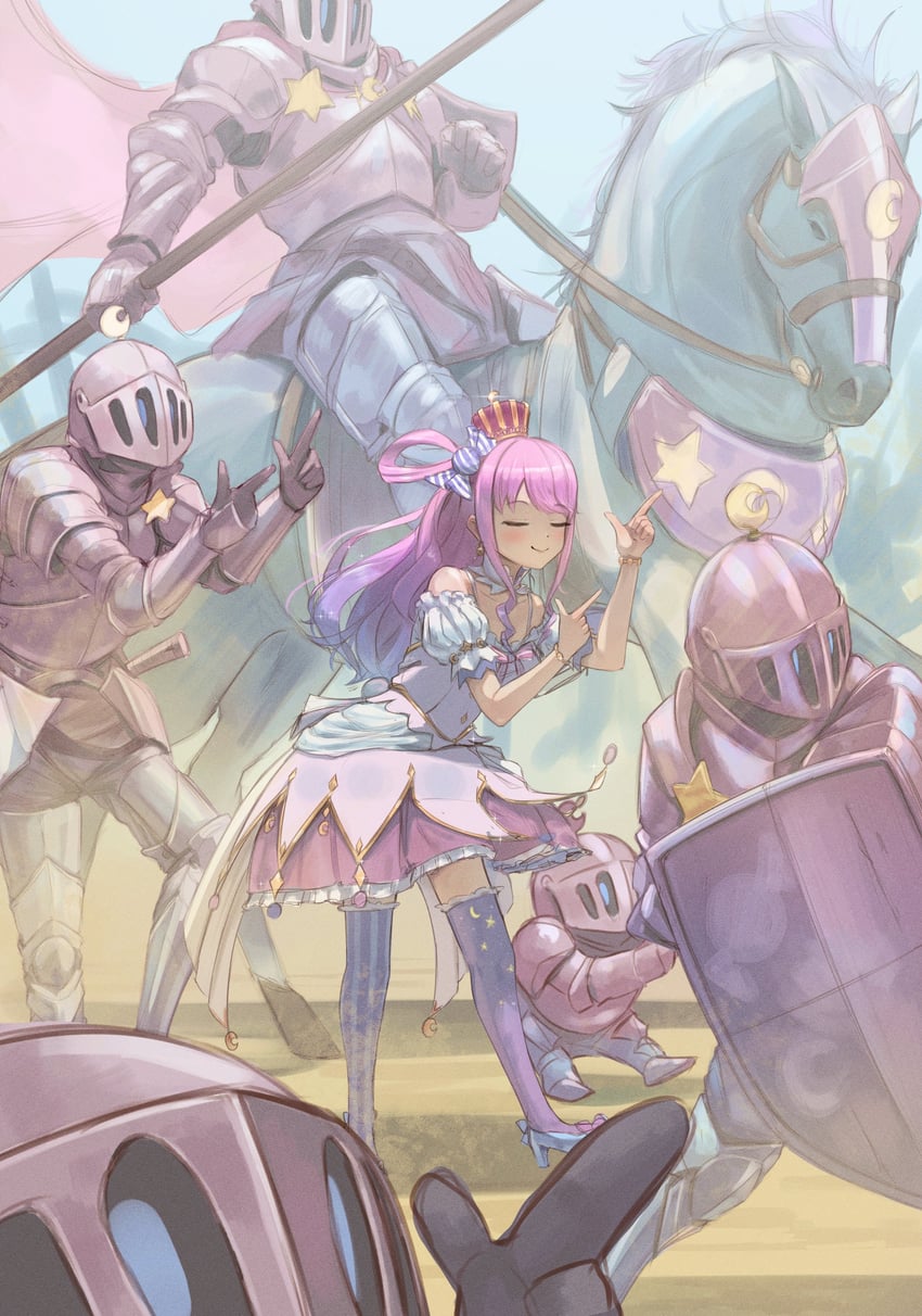 himemori luna and luknight (hololive) drawn by zote_illust