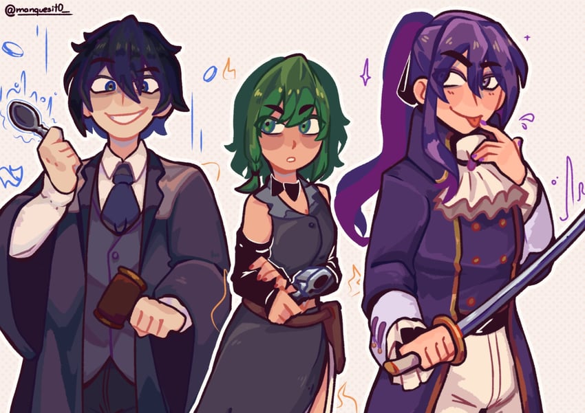 kaito, gumi, kamui gakupo, gallerian marlon, sateriasis venomania, and 1 more (vocaloid and 4 more) drawn by manque